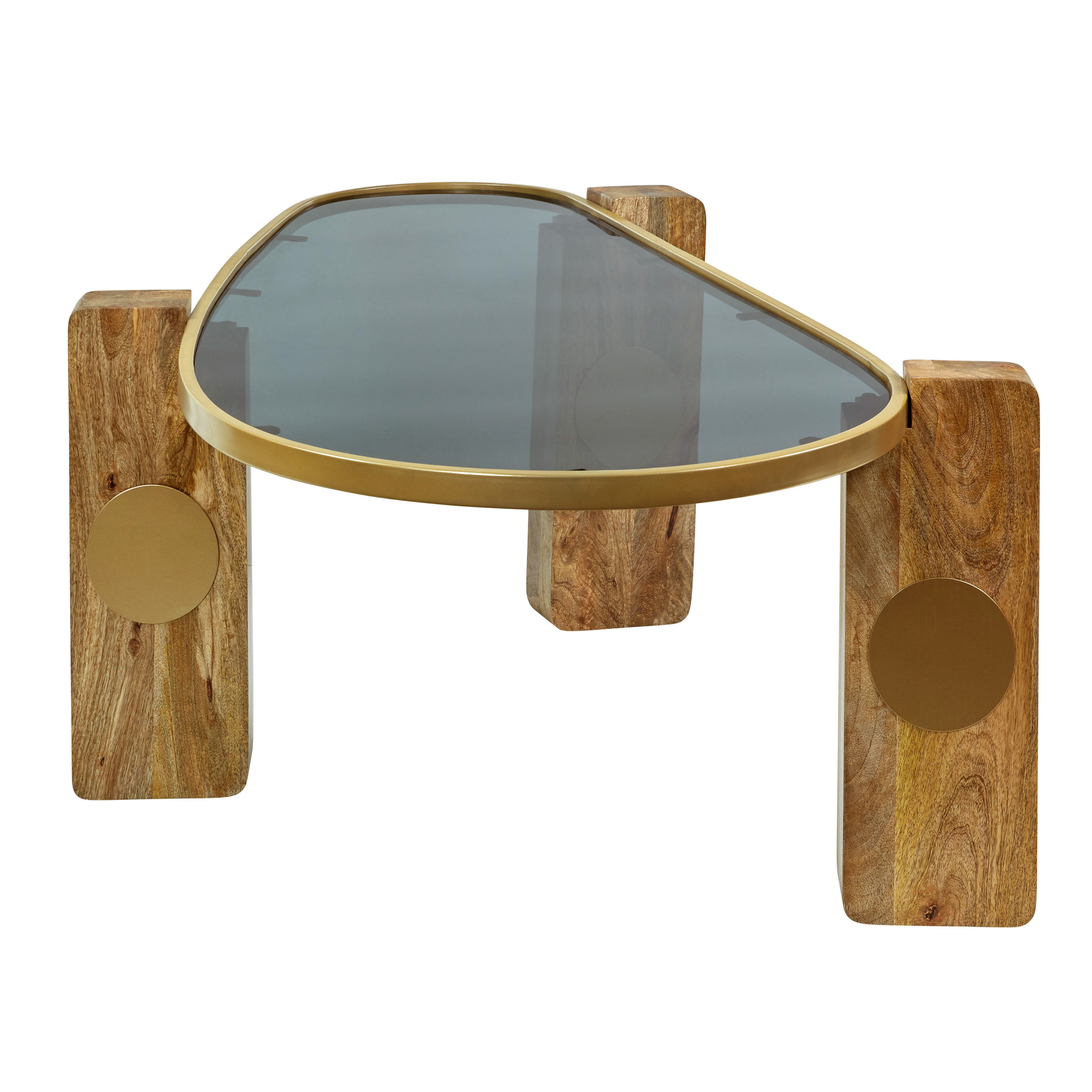 Millwood Pines ALEZZI 46"L Modern Oblong Wood and Glass Coffee Table | Wayfair